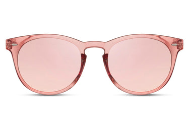 Heart-shaped sunglasses with pink lenses